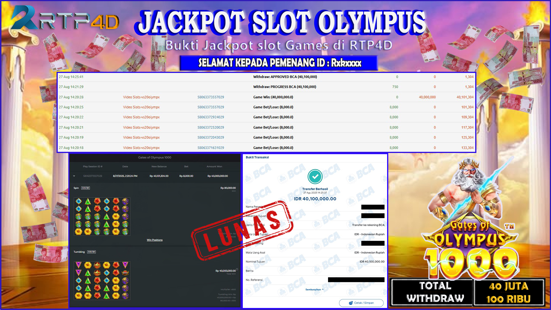 RTP4D Jackpot Slot Rp 40.100.000 ~ LUNAS