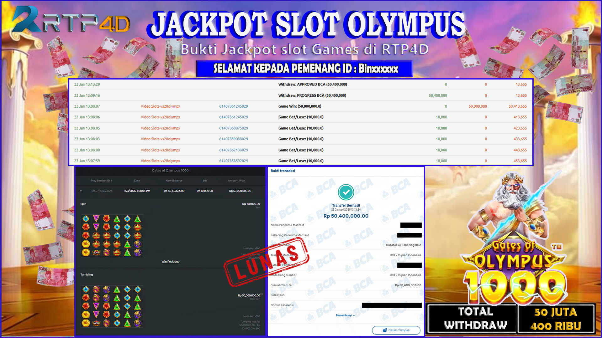 RTP4D Jackpot Slot Rp 50.400.000 ~ LUNAS