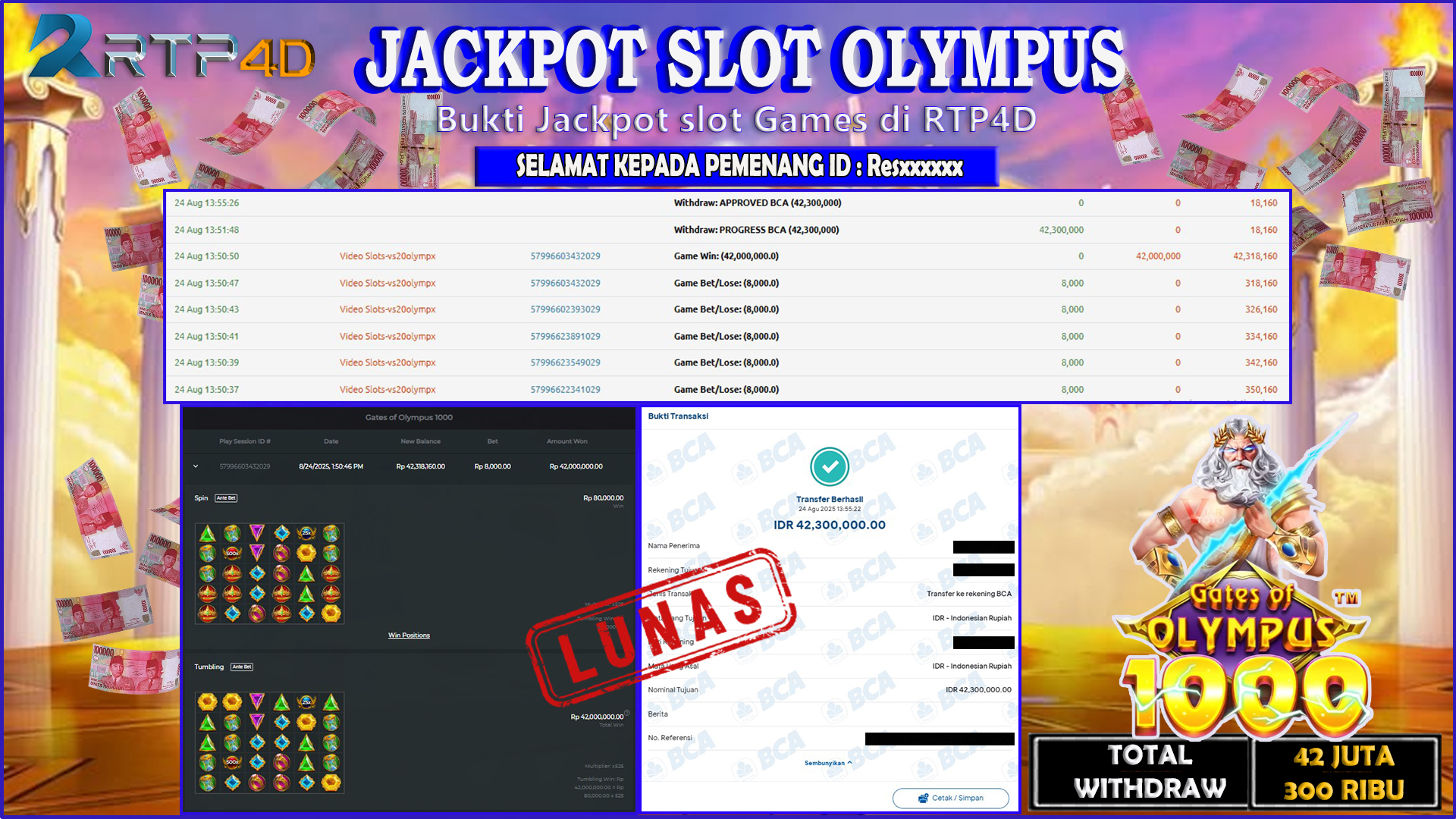 RTP4D Jackpot Slot Rp 42.300.000 ~ LUNAS