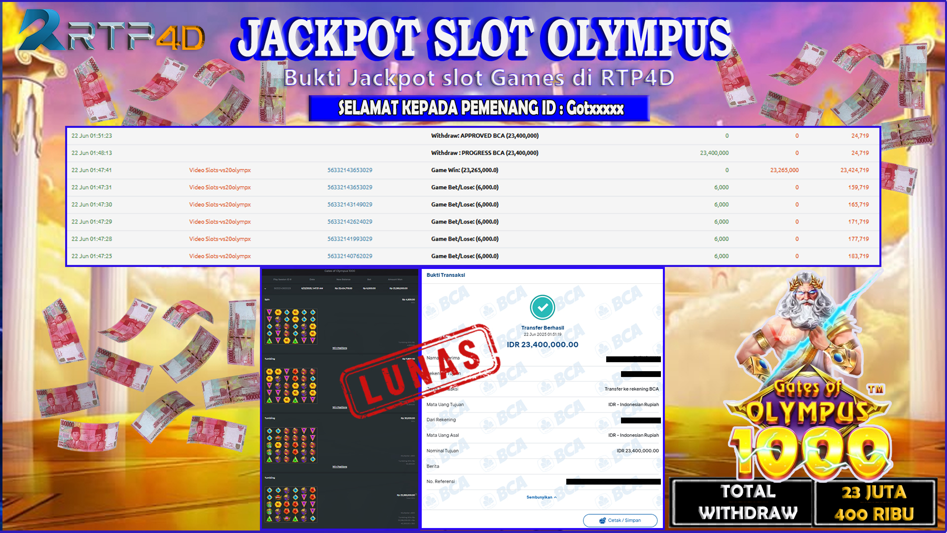 RTP4D Jackpot Slot Rp 23.400.000 ~ LUNAS