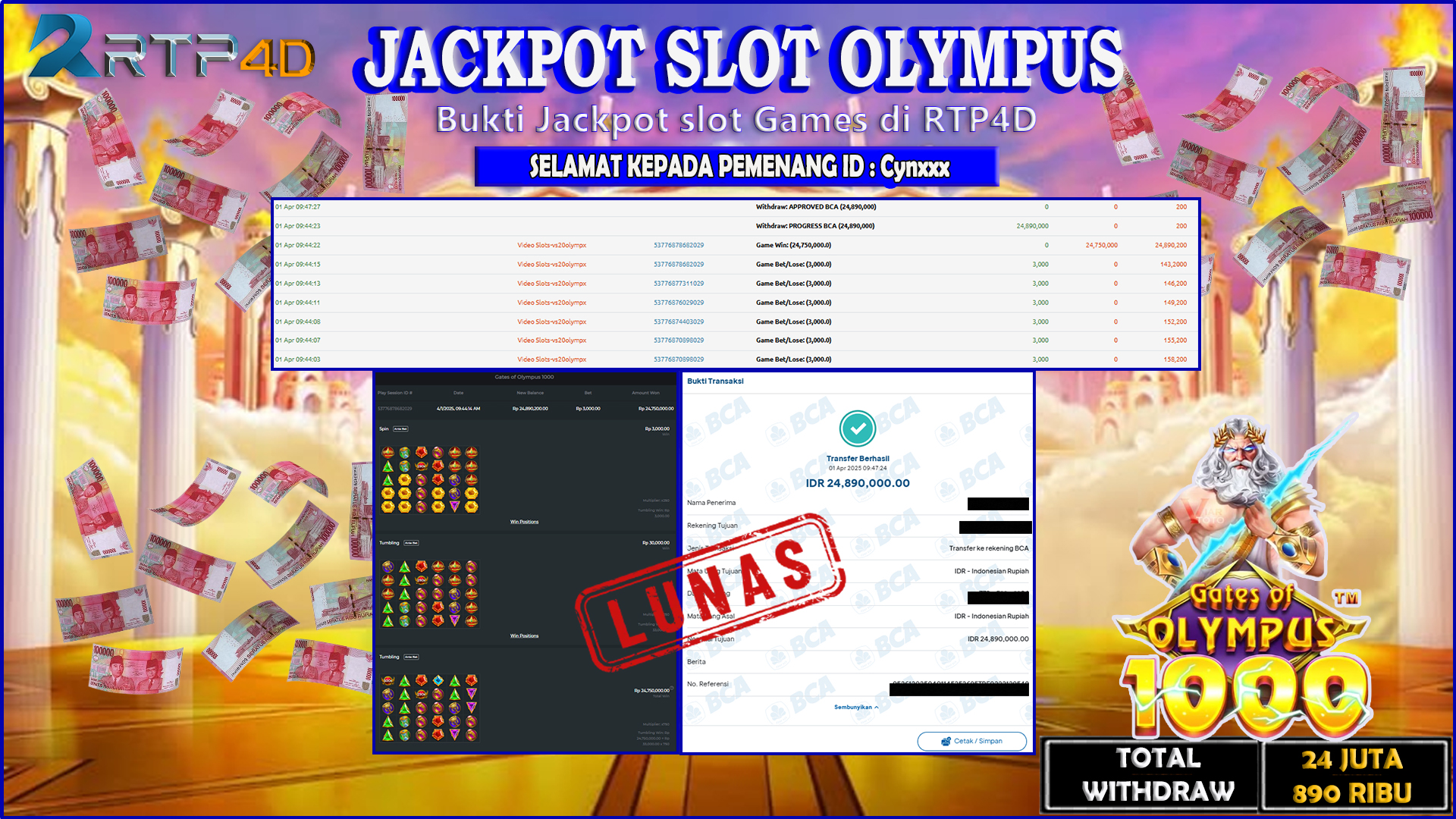 RTP4D Jackpot Slot Rp 24.890.000 ~ LUNAS
