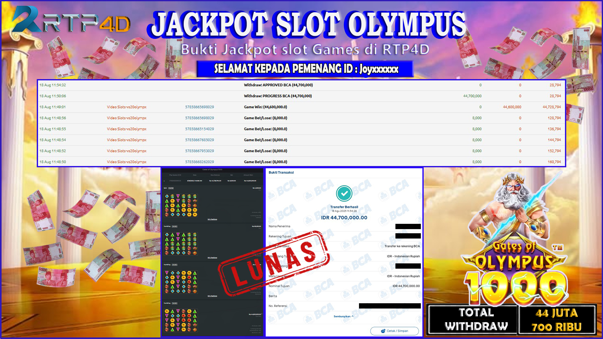 RTP4D Jackpot Slot Rp 44.700.000 ~ LUNAS
