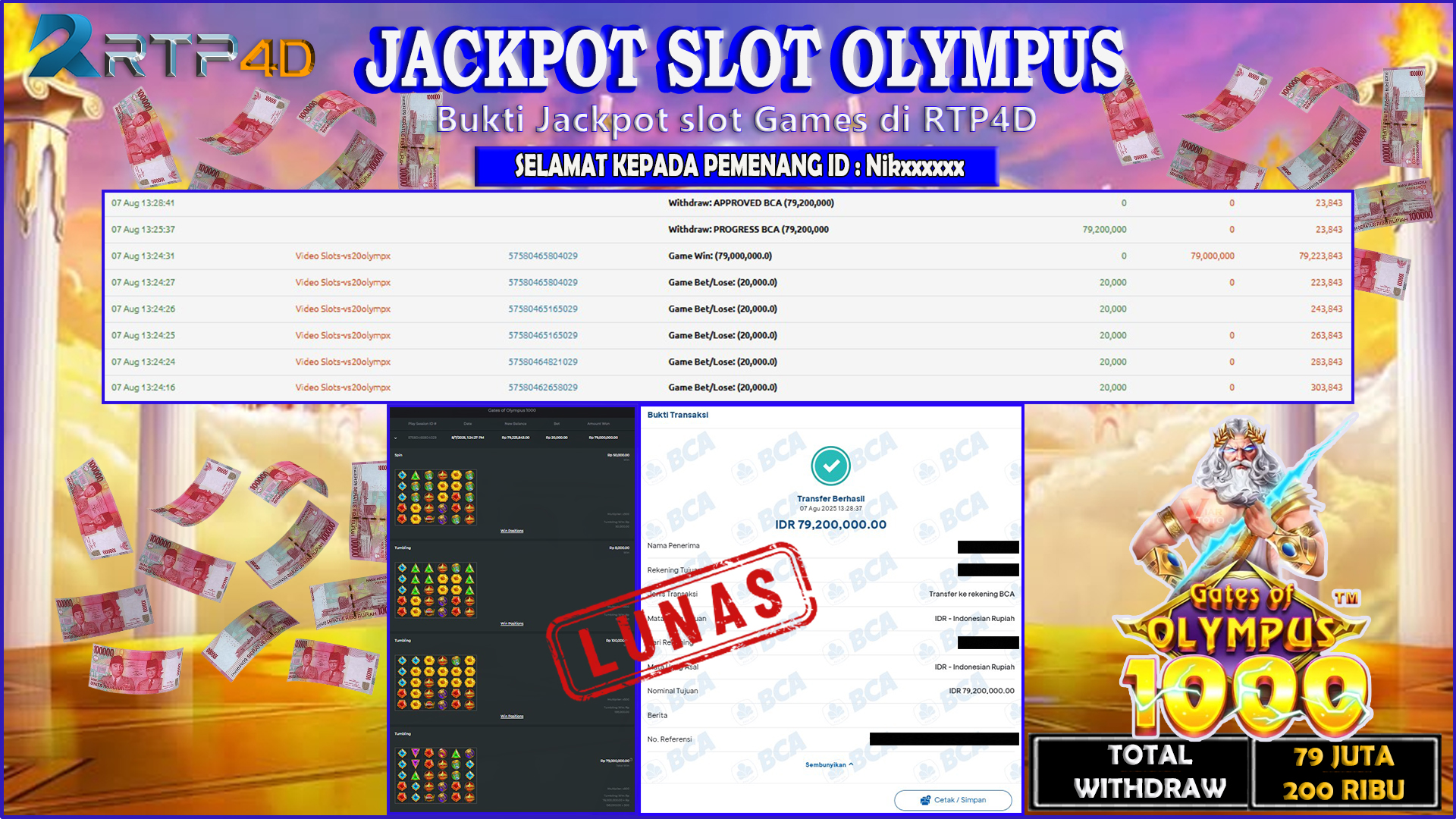 RTP4D Jackpot Slot Rp 79.200.000 ~ LUNAS