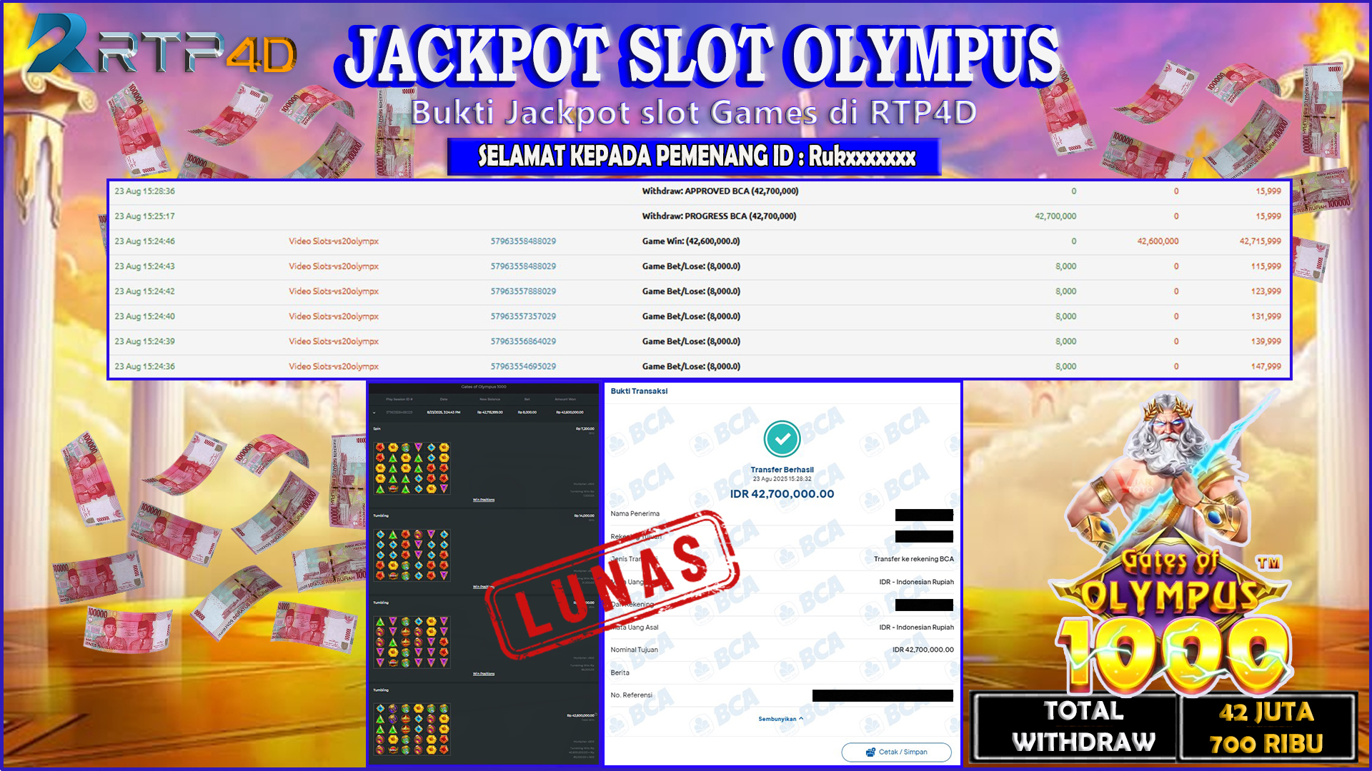 RTP4D Jackpot Slot Rp 42.700.000 ~ LUNAS