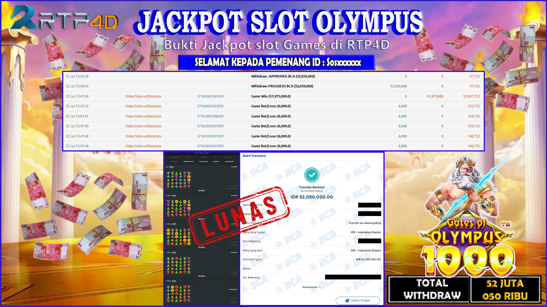RTP4D Jackpot Slot Rp 52.050.000 ~ LUNAS