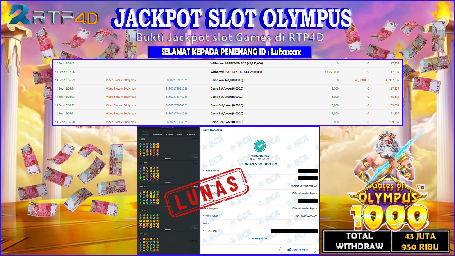 RTP4D Jackpot Slot Rp 43.950.000 ~ LUNAS