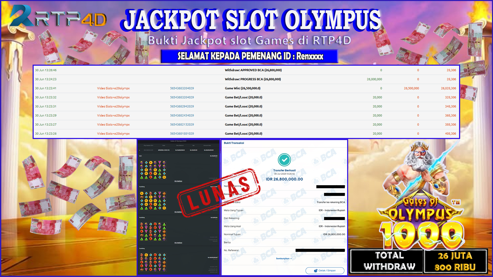 RTP4D Jackpot Slot Rp 26.800.000 ~ LUNAS