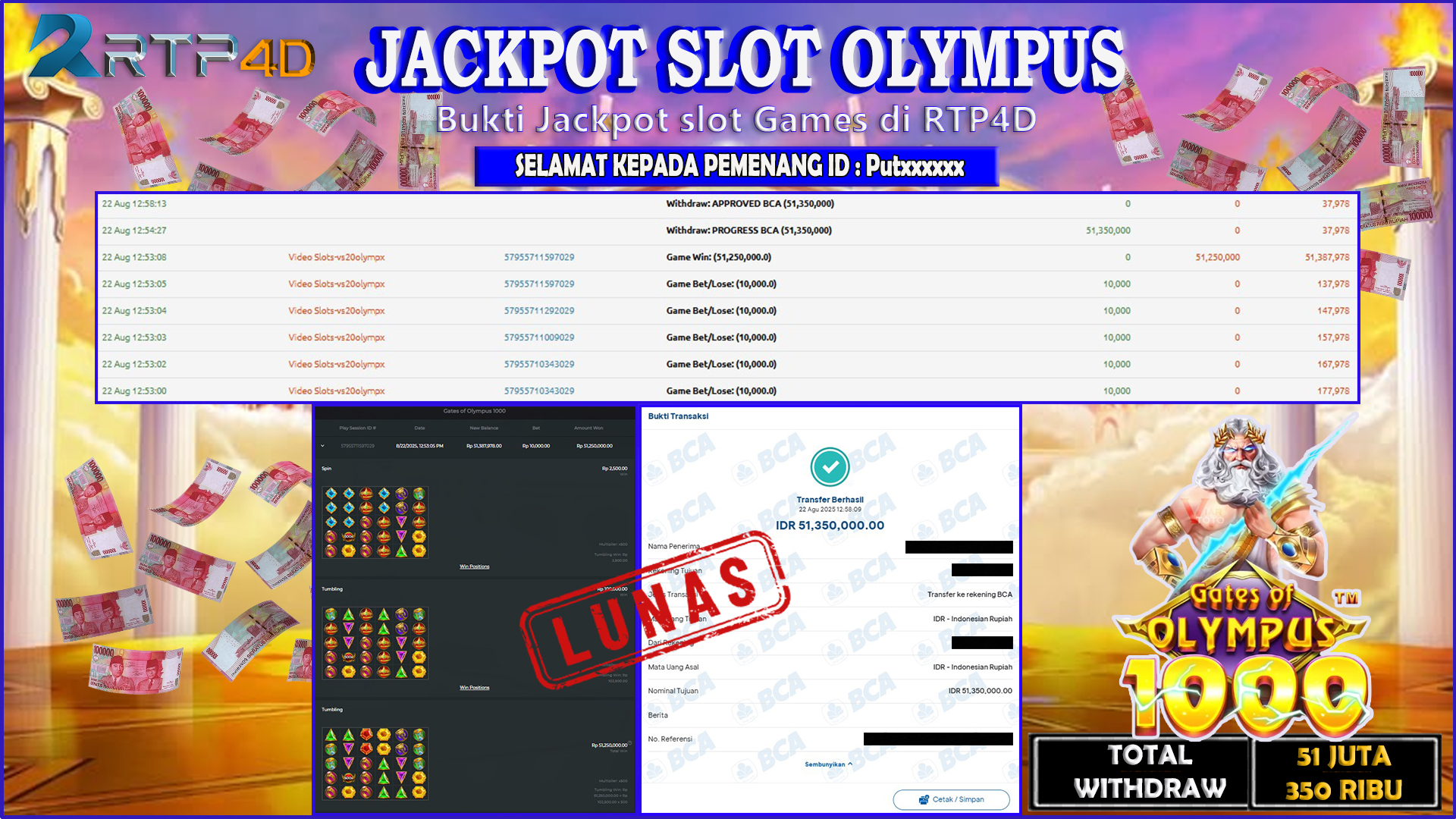 RTP4D Jackpot Slot Rp 51.350.000 ~ LUNAS