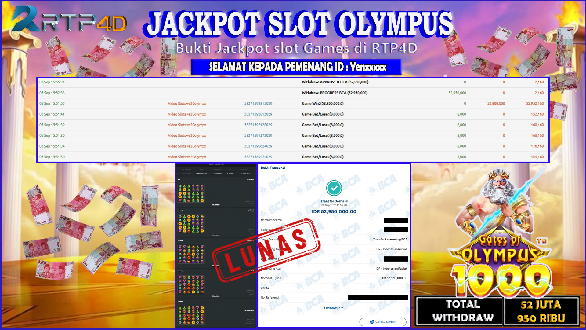 RTP4D Jackpot Slot Rp 52.950.000 ~ LUNAS