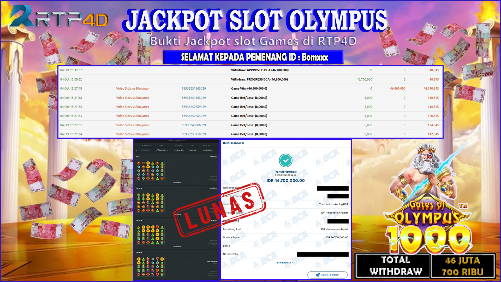 RTP4D Jackpot Slot Rp 46.700.000 ~ LUNAS