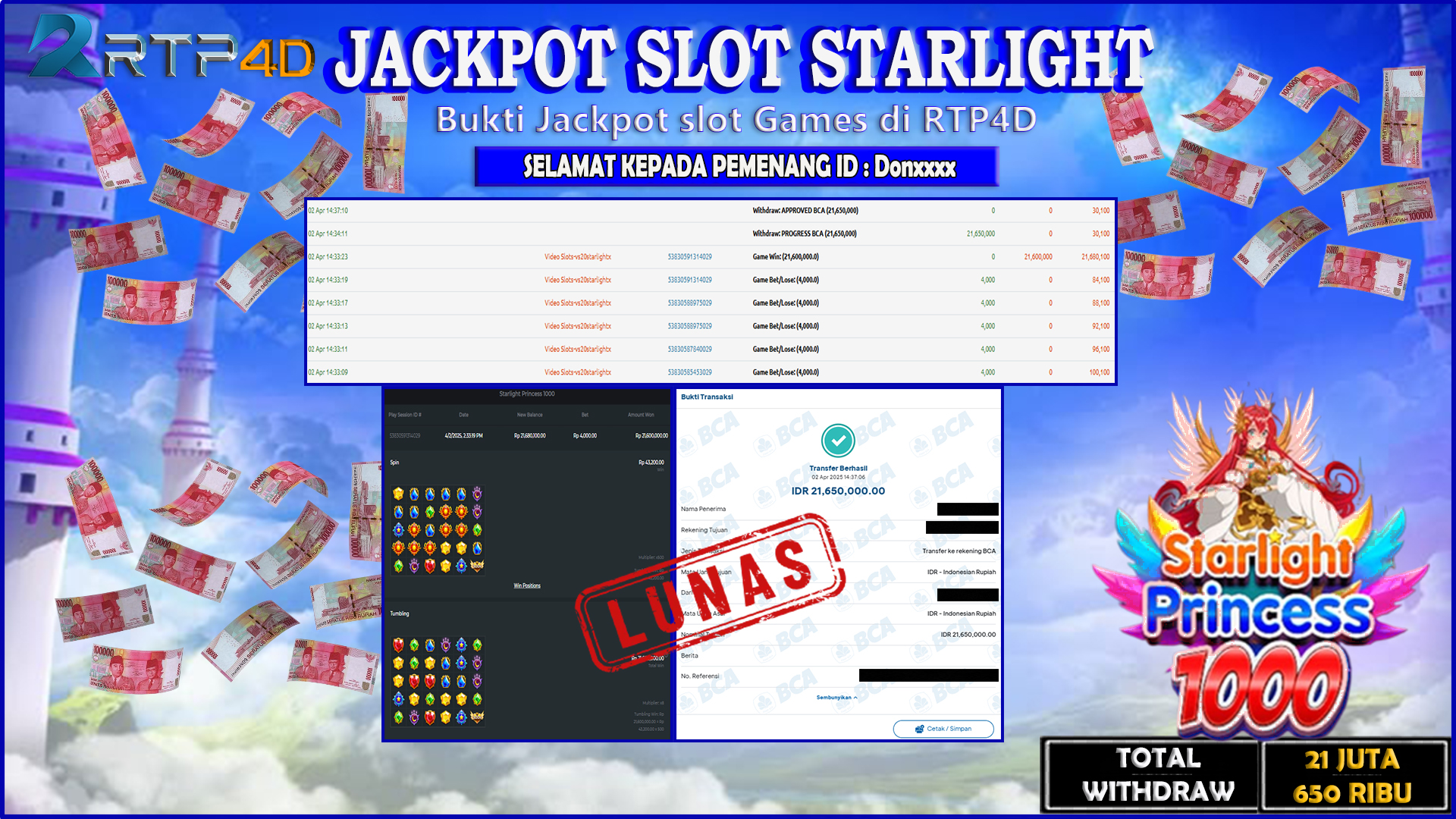 RTP4D Jackpot Slot Rp 21.650.000 ~ LUNAS