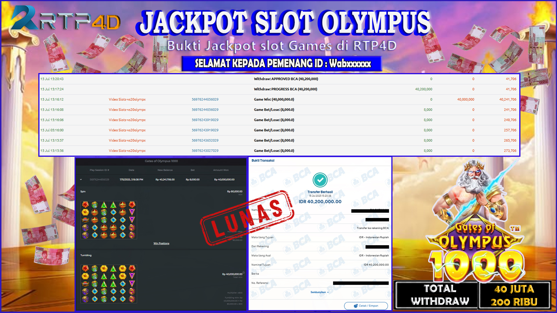 RTP4D Jackpot Slot Rp 40.200.000 ~ LUNAS