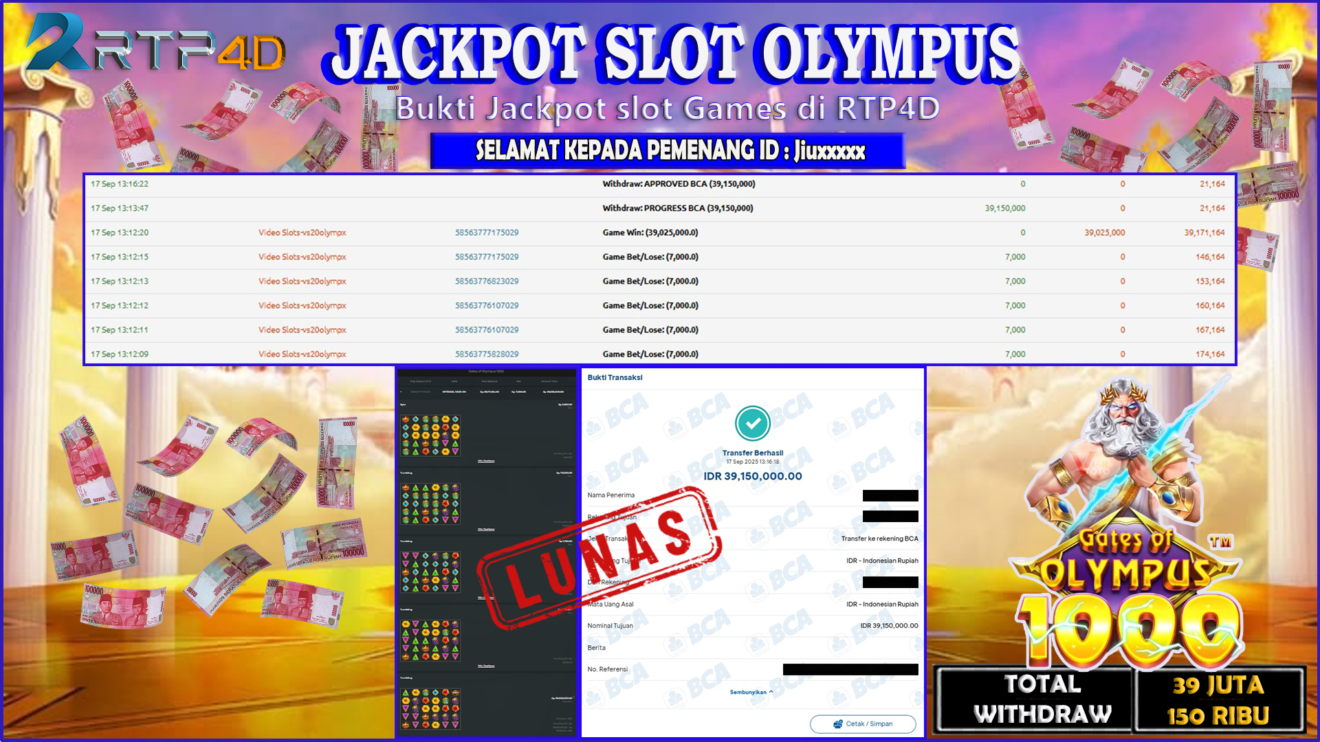 RTP4D Jackpot Slot Rp 39.150.000 ~ LUNAS