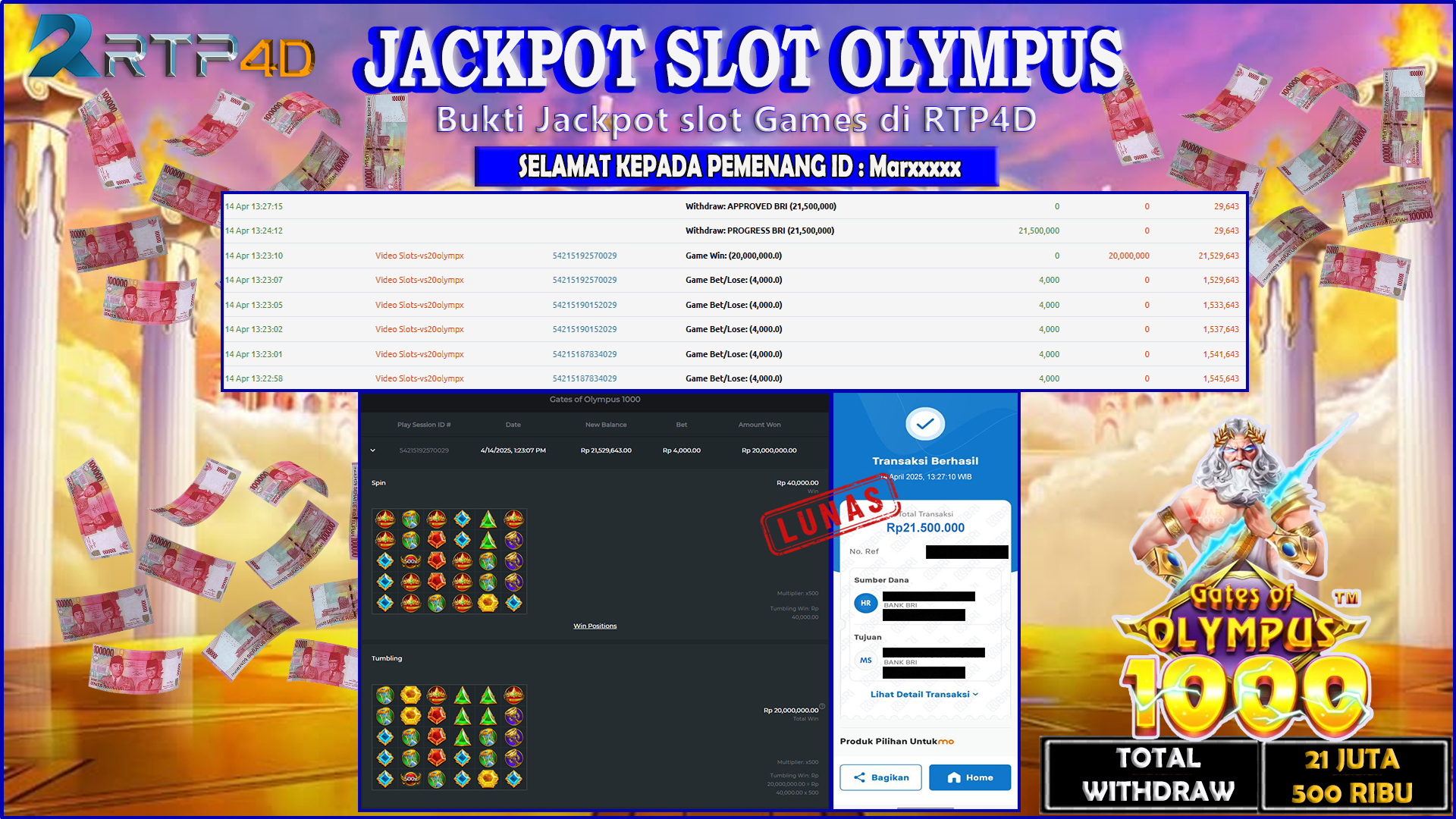 RTP4D Jackpot Slot Rp 21.500.000 ~ LUNAS