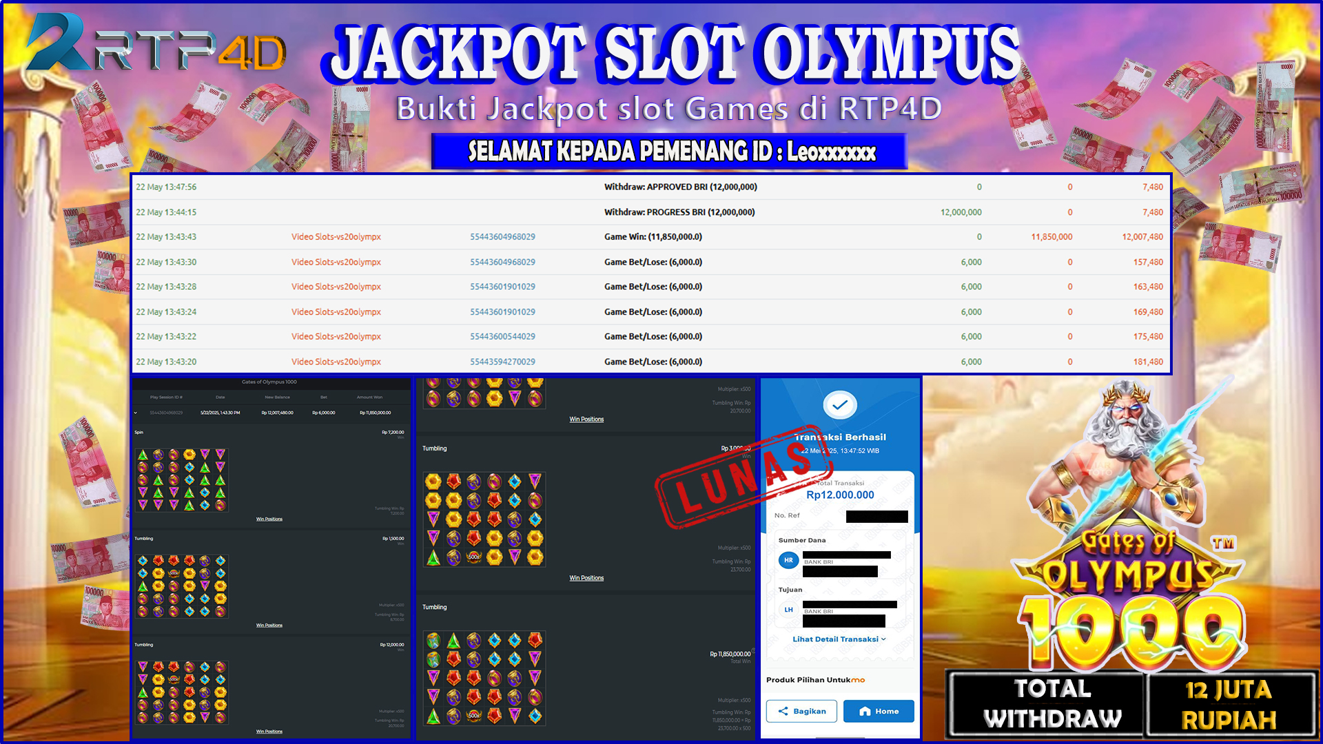 RTP4D Jackpot Slot Rp 12.000.000 ~ LUNAS