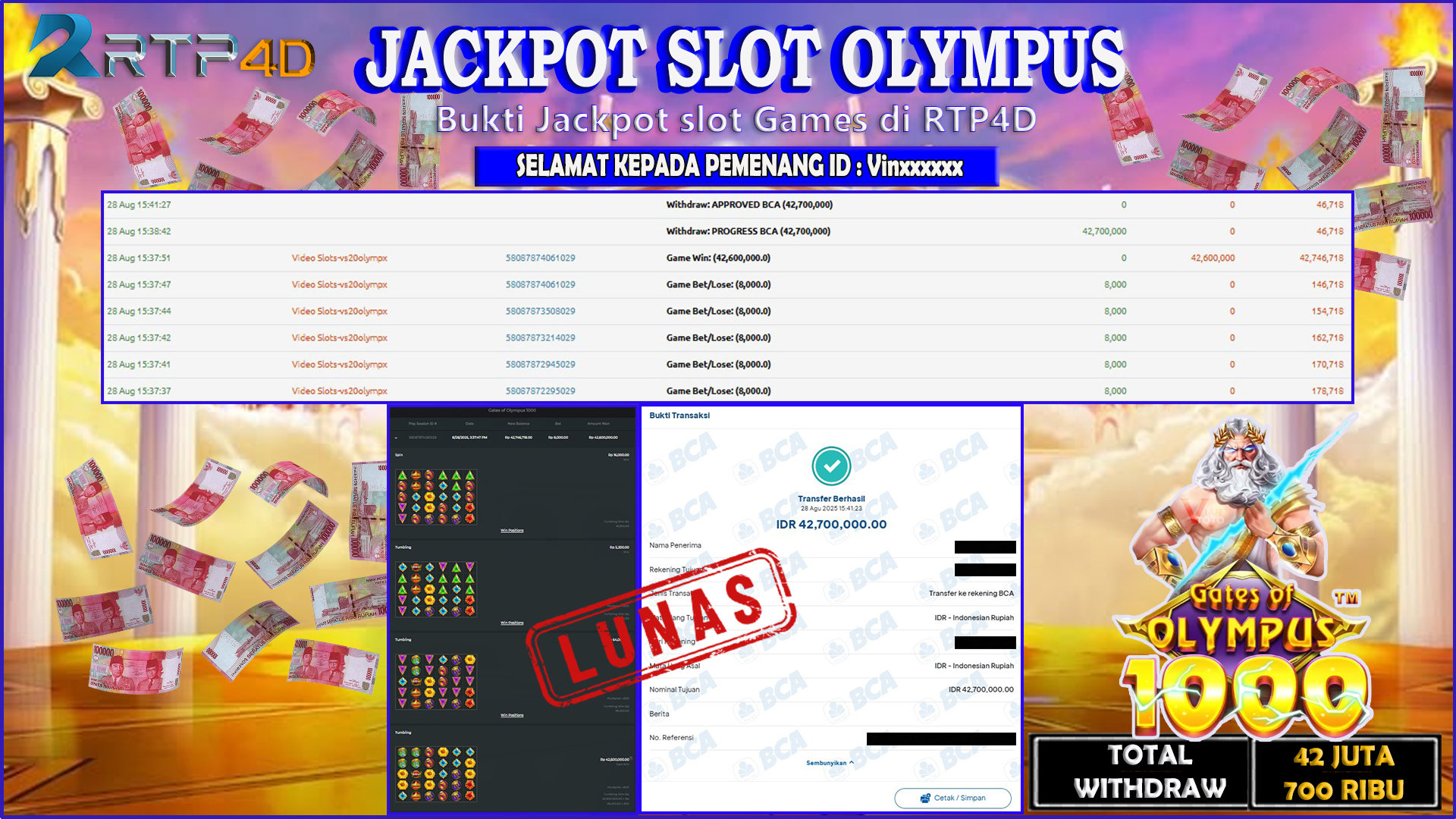 RTP4D Jackpot Slot Rp 42.700.000 ~ LUNAS
