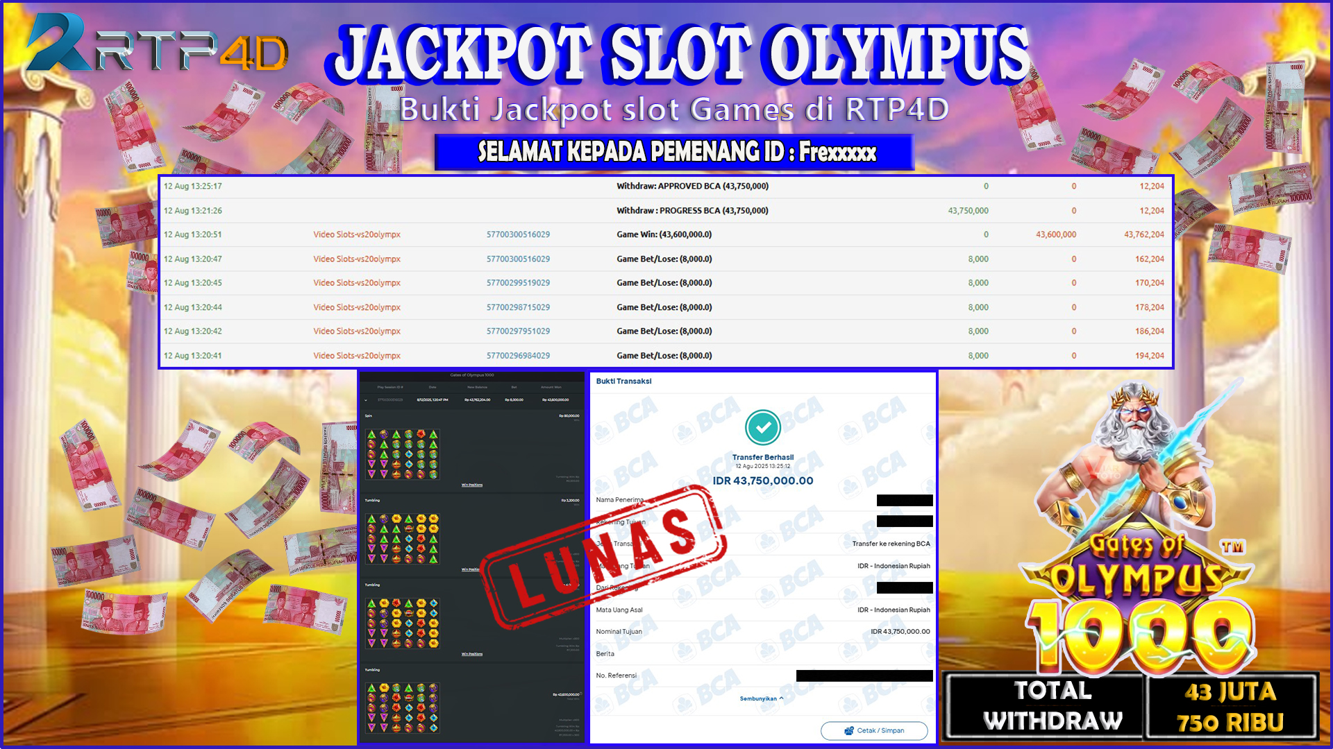 RTP4D Jackpot Slot Rp 43.750.000 ~ LUNAS