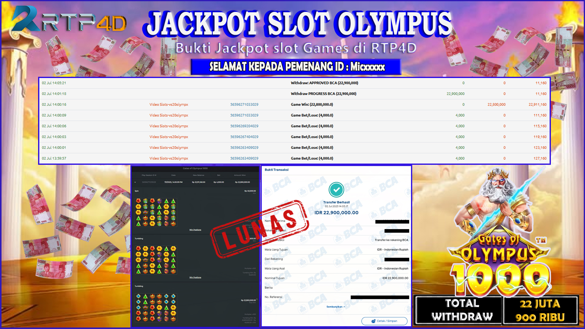 RTP4D Jackpot Slot Rp 22.900.000 ~ LUNAS