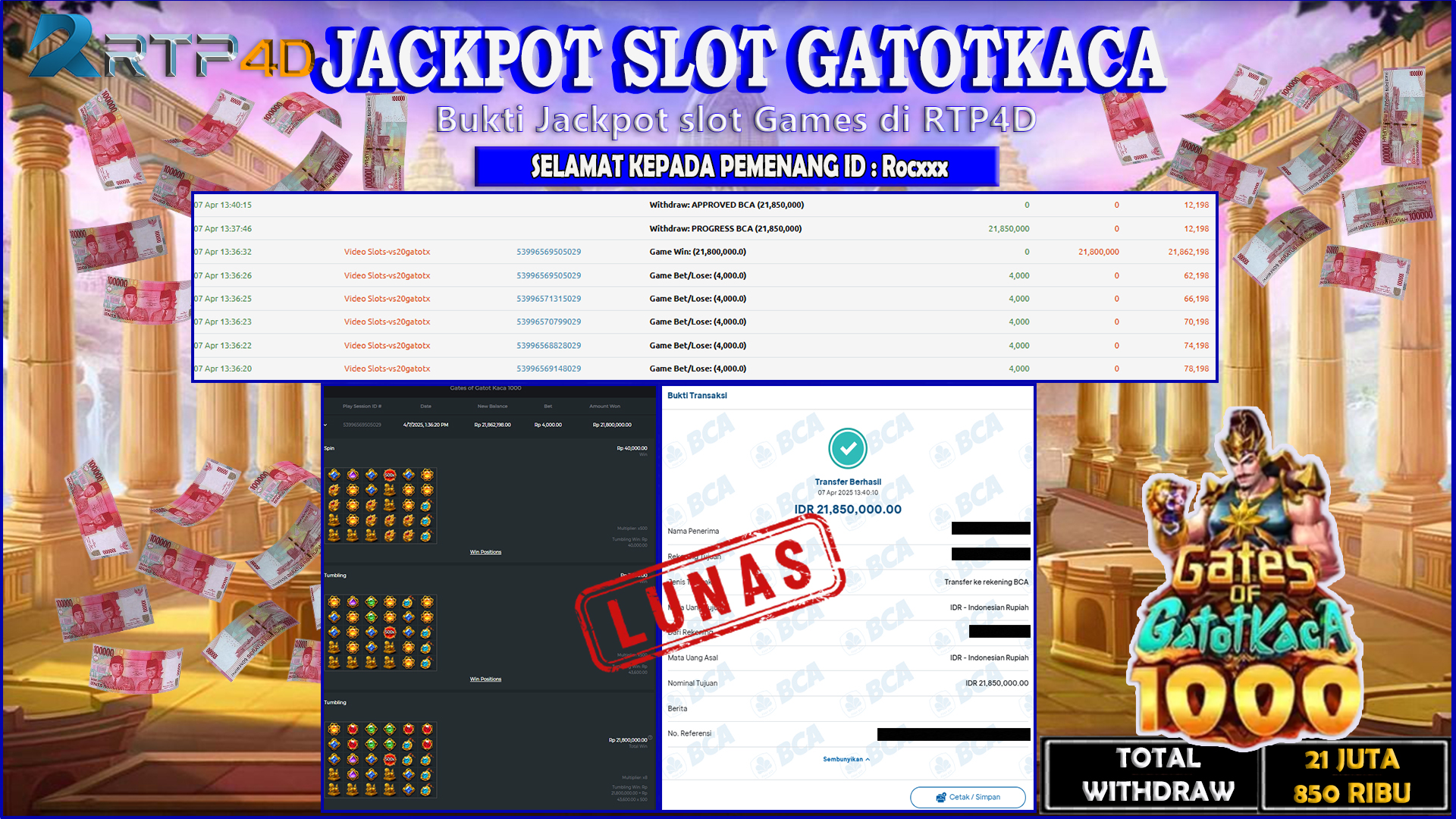 RTP4D Jackpot Slot Rp 21.850.000 ~ LUNAS