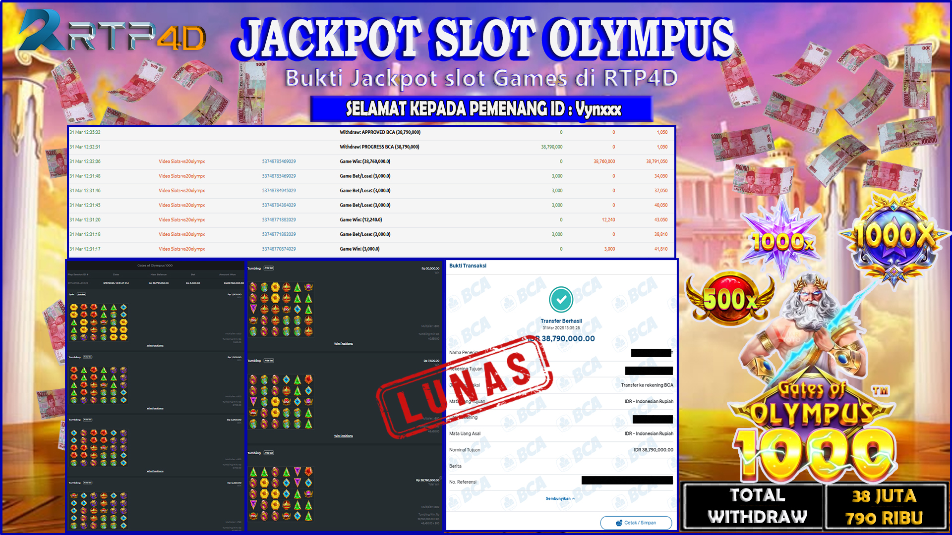 RTP4D Jackpot Slot Rp 38.790.000 ~ LUNAS