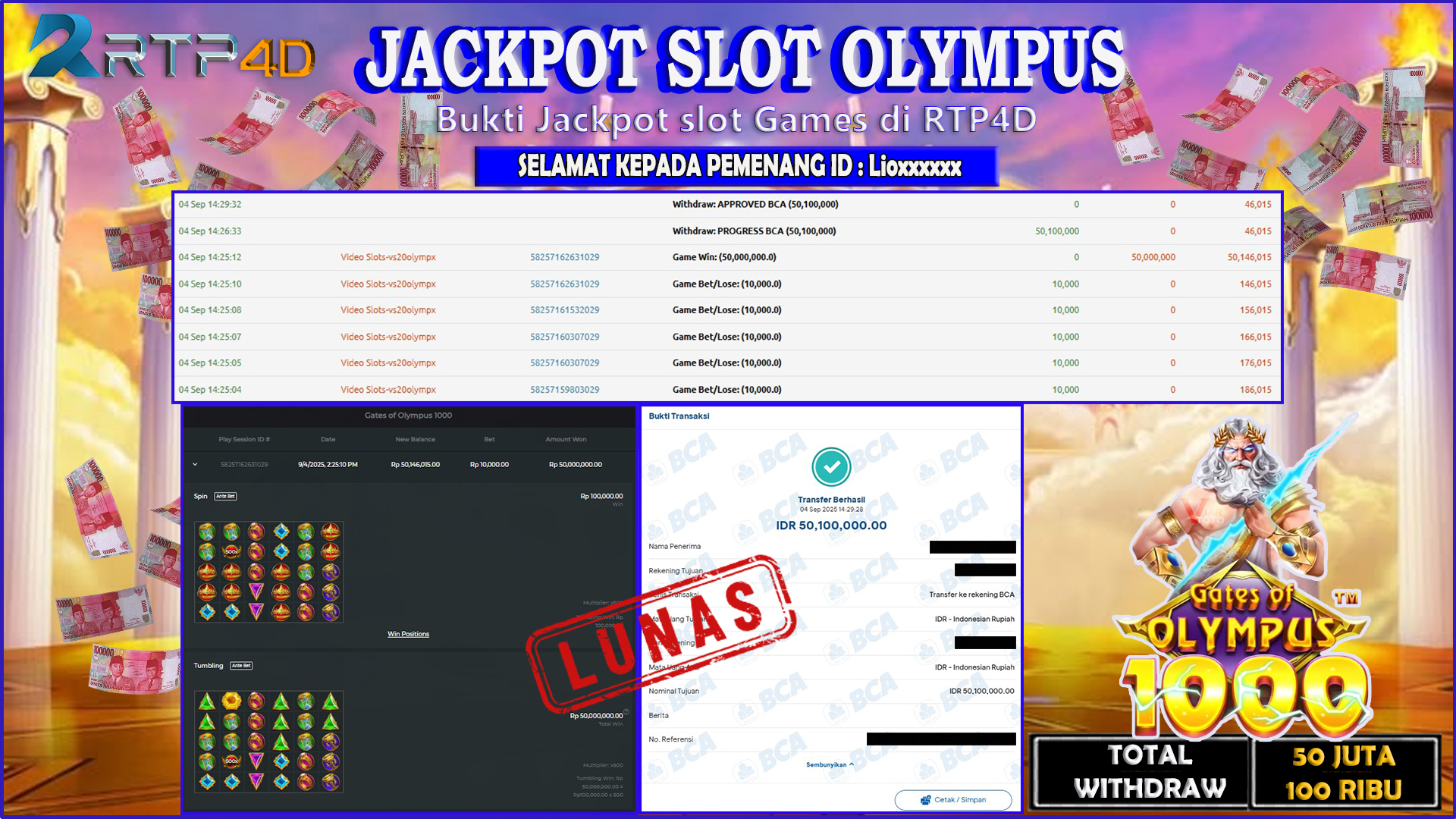 RTP4D Jackpot Slot Rp 50.100.000 ~ LUNAS