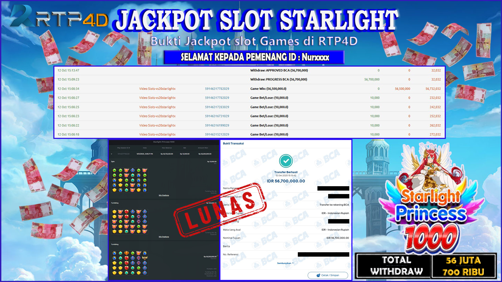 RTP4D Jackpot Slot Rp 56.700.000 ~ LUNAS